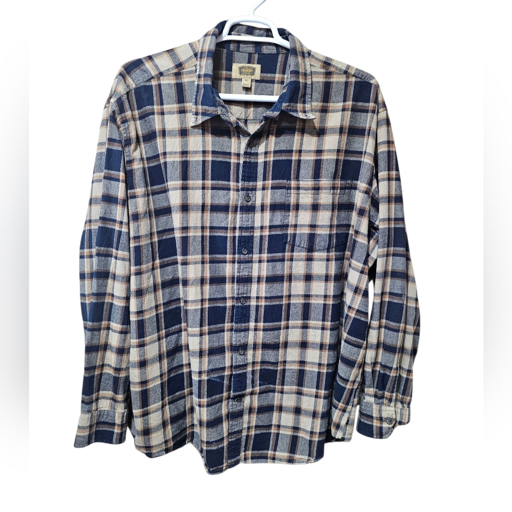 The Foundry Supply Co.‎ Navy and Cream Plaid Shirt Size 3XL